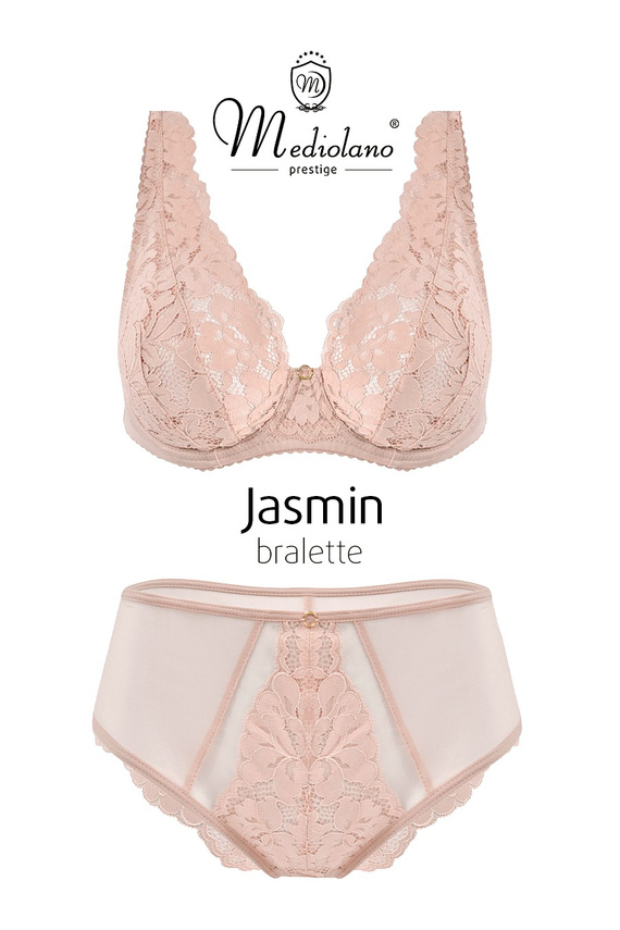 Mediolano Jasmin 19152 bralette melltartó csipke púder V kivágás