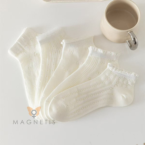 Magnetis CC-251102 női pamut titokzokni ecru finom mintával