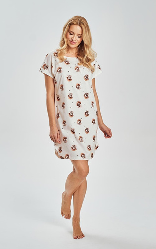 Coco Taro 3517 barna női hálóing 100% pamut térdig érő