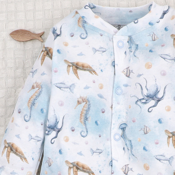 ABN-5450 Sea Of Joy Nini babapizsama - organikus pamut, nyomógombos záródással