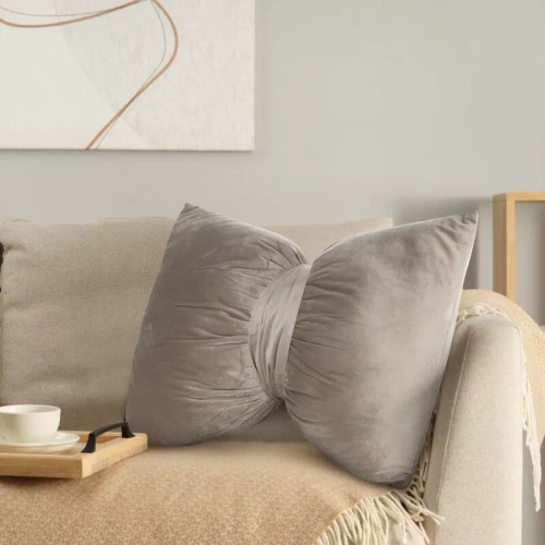 Eurofirany karácsonyi párna bézs 45x55 - bársony masni