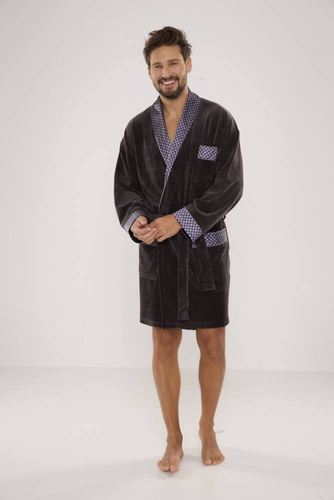 772 Bonjour férfi forex fürdőköpeny - grafit