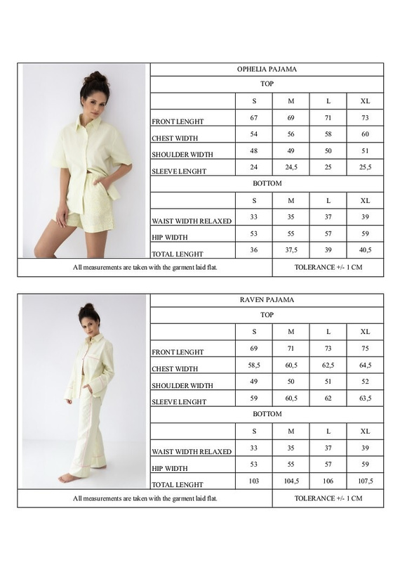 Sensis Ophelia női pizsama lime – nyári szett, 100% pamut