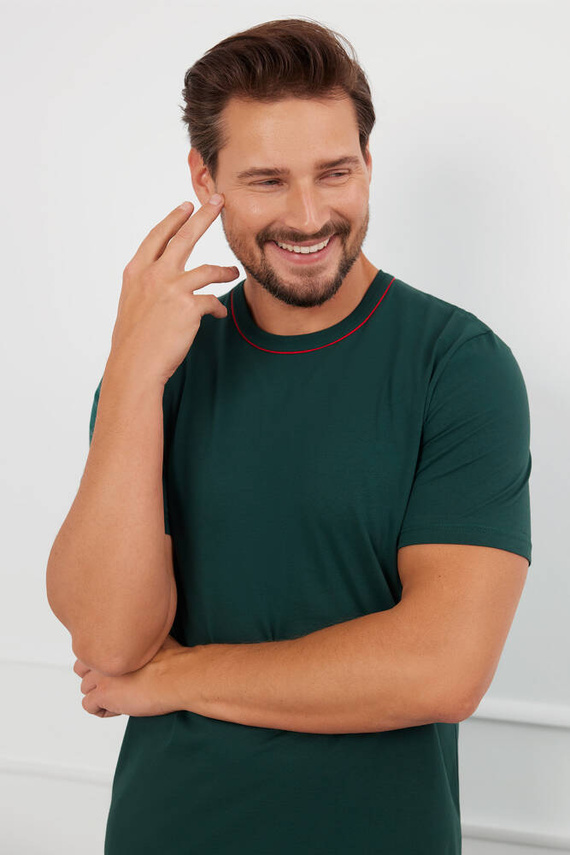 Fogo Férfi rövid ujjú pizsama, rövidnadrág Olasz divat - zöld/print