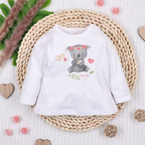 ABN-5541 Nini Happy Animals baba blúz bio pamutból - nikkelmentes varrás, bio, lengyel gyártás