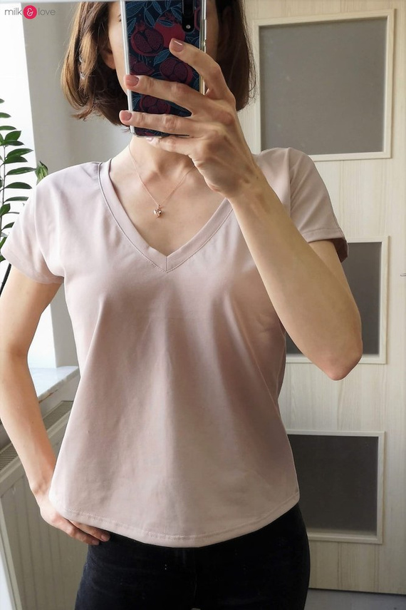 Two Ways bluzka ciążowa i do karmienia dwustronna krótki rękaw Milk&Love dusty cedar