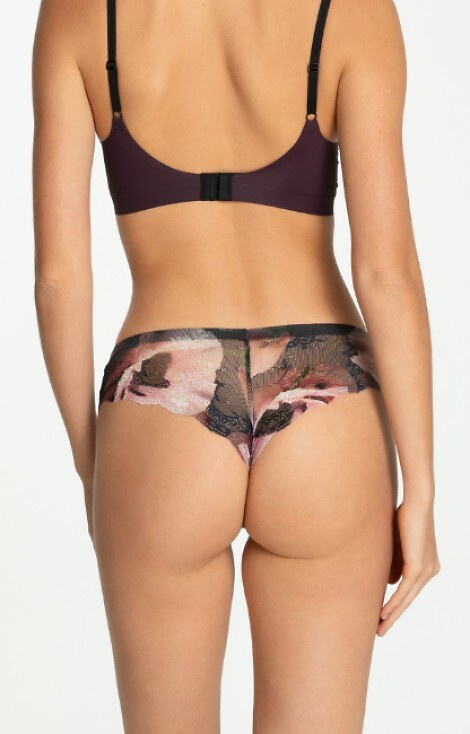 Julimex Velvet Bloom Tanga Brasil bikinialsó virágmintás virágmintával