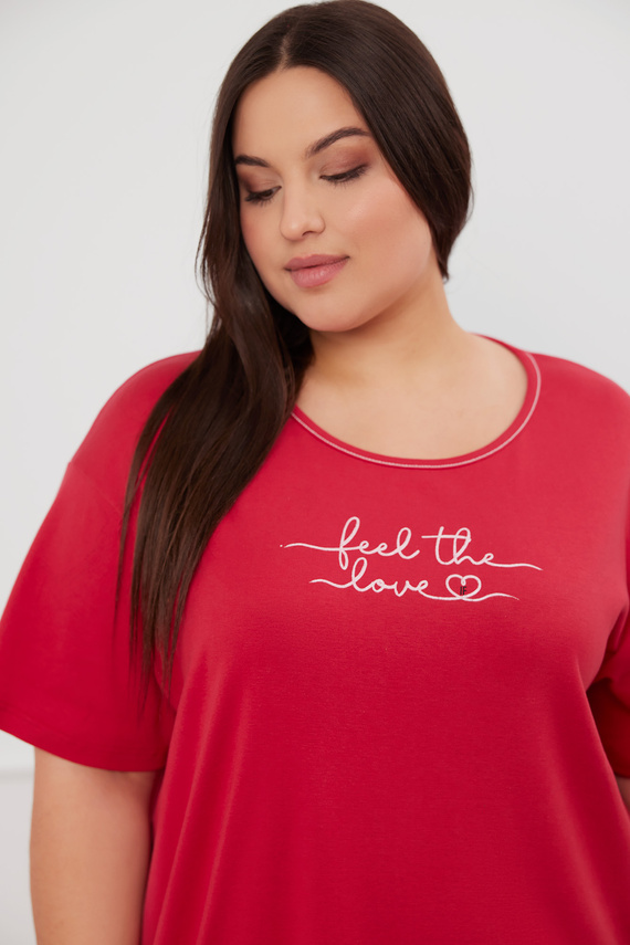 Evora rövid ujjú hálóing Olasz divat - piros