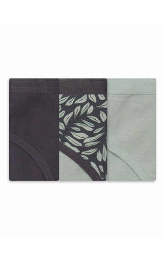 36508-K082 Henderson Női grafit-oliva pamut bikini alsó 3 darabos csomag