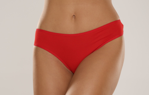 004 Limited Női bugyi De Lafense - klasszikus, alacsony felsőrész, viszkóz - piros