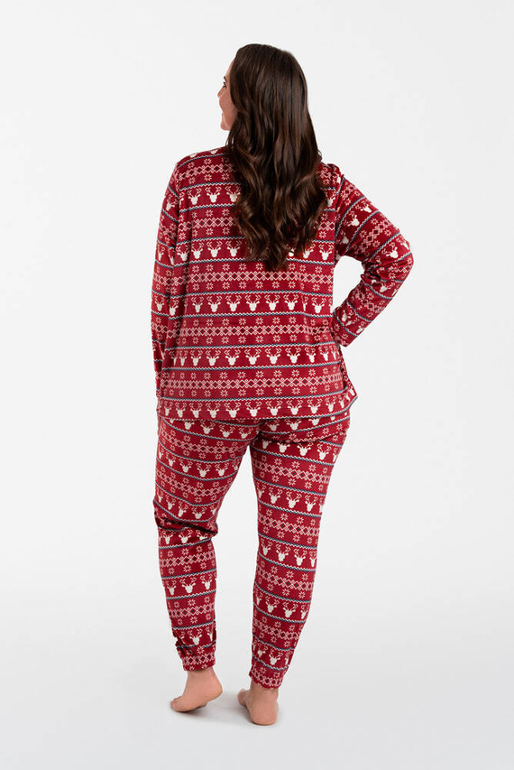 Iceland Fleece női szett olasz divat - bordó mintás