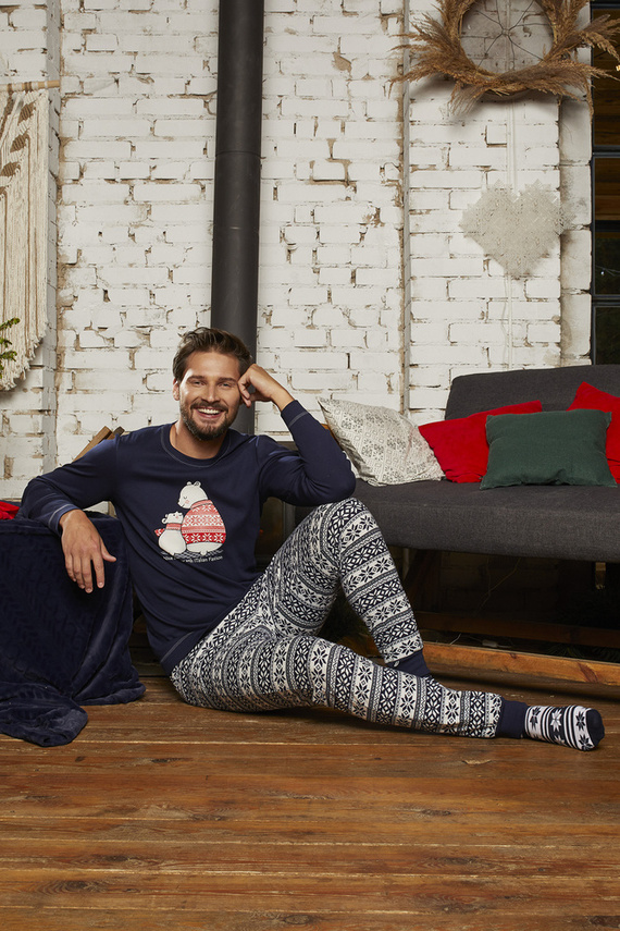 Arktyka Férfi pizsama Olasz divat - tengerészkék