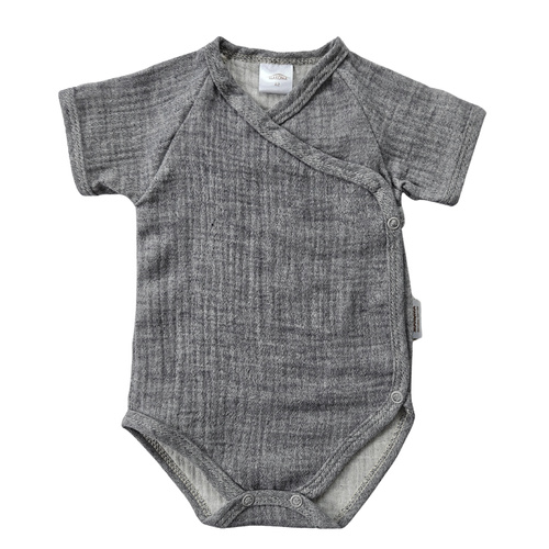 Muszlin bodysuit Just Muslin 03235KN Makoma navy- rövid ujjú, borítékolható, 100% pamut, 100% pamut