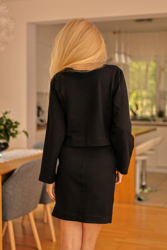 Dallas - női szett: ruha + blúz, 95% pamut 5% elasztán | lengyel márka Mirale - fekete