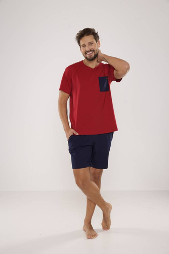 646 Kevin Férfi pizsama De Lafense - gesztenyebarna színű