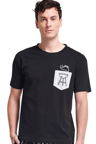 Gianny Férfi Sorbetto szürke pizsama - rövid ujjú, rövidnadrág, nyomtatott, pamut, pamut