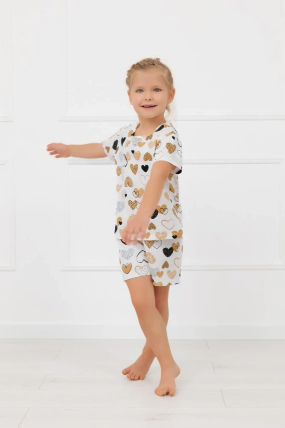 Lány pizsama Ariela Italian Fashion - pamut, rövid ujjú, rövidnadrág, rövidnadrág