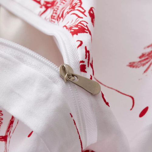 Laponia karácsonyi pamut szatén ágynemű Spod Igły i Nitki fehér piros - elegáns és puha