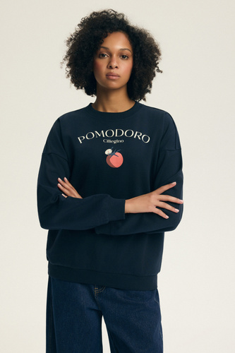 Dessie Henderson női pamut pulóver, enyhén bélelt, mintás