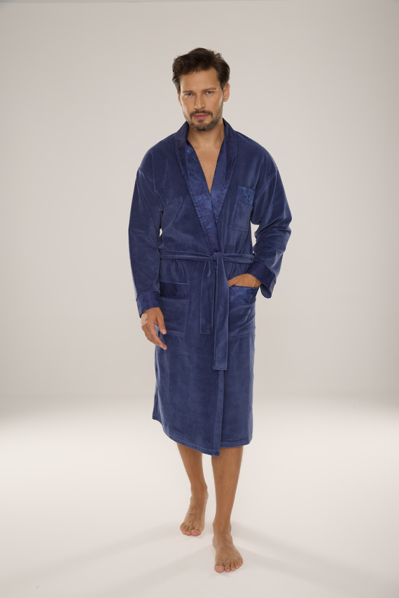 868 Noble férfi velúr fürdőköpeny De Lafense- elegáns, puha, prémium, prémium, farmernadrág