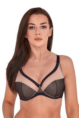 BS 1211 Kim Gaia félig párnázott melltartó fekete bézs színű