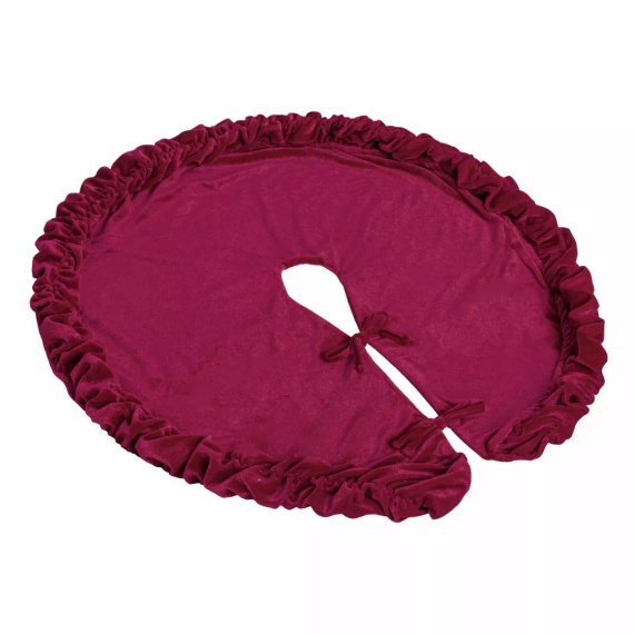 Karácsonyfa szőnyeg 80 cm bordó bársony NL24 - a karácsonyi dekoráció elegáns befejező eleme