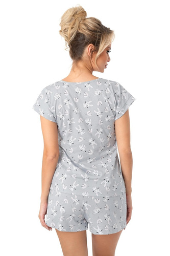 Női pizsama Bunny Short Donna szürke - pamut, rövid ujjú, kényelmes szett