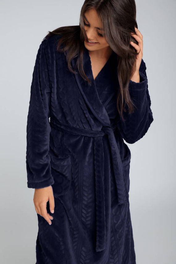 Bona Női gyapjú női köntös Italian Fashion - tengerészkék