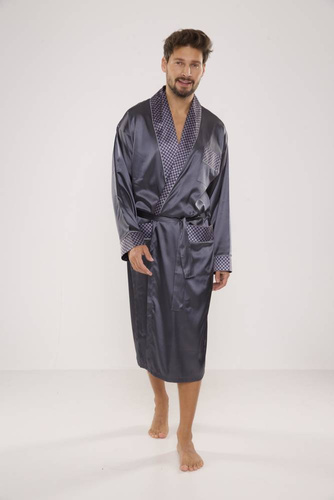 940 Forex férfi szatén fürdőköpeny - szürke