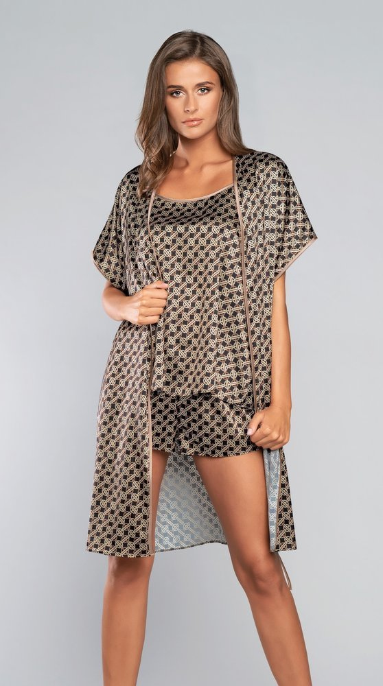 Ellipse rövid ujjú fürdőköpeny olasz divat - barna