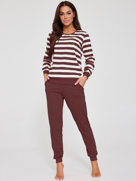 Cornette Molly 635/475 női pizsama csokoládé – 100% pamut, kényelmes