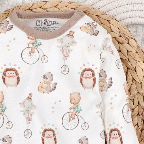 ABN-5583 Circus Baby bodysuit by Nini - 100% organikus pamut, puha a bőrön, lengyel gyártás