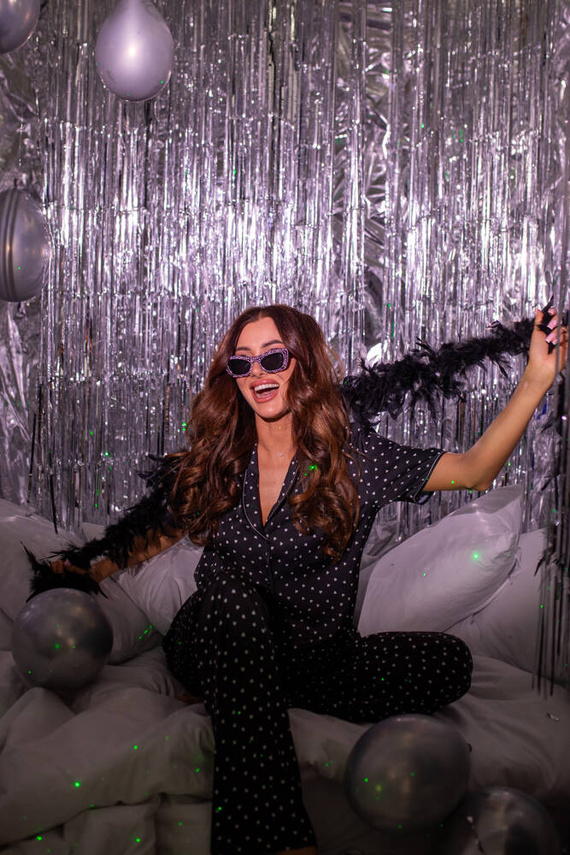 Ria Női pizsama rövid ujjú, hosszú nadrág olasz divat - print