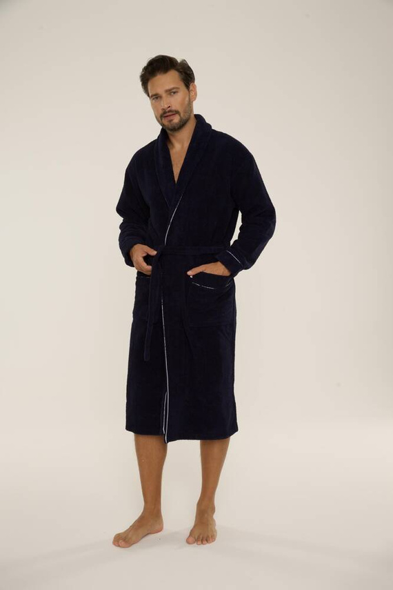 735 Manuele férfi köntös De Lafense - tengerészkék