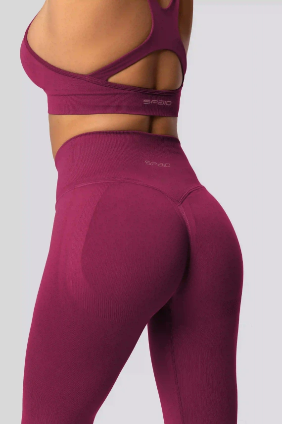 Spaio PRO push-up leggings magas derék alakformáló nem átlátszó red wine
