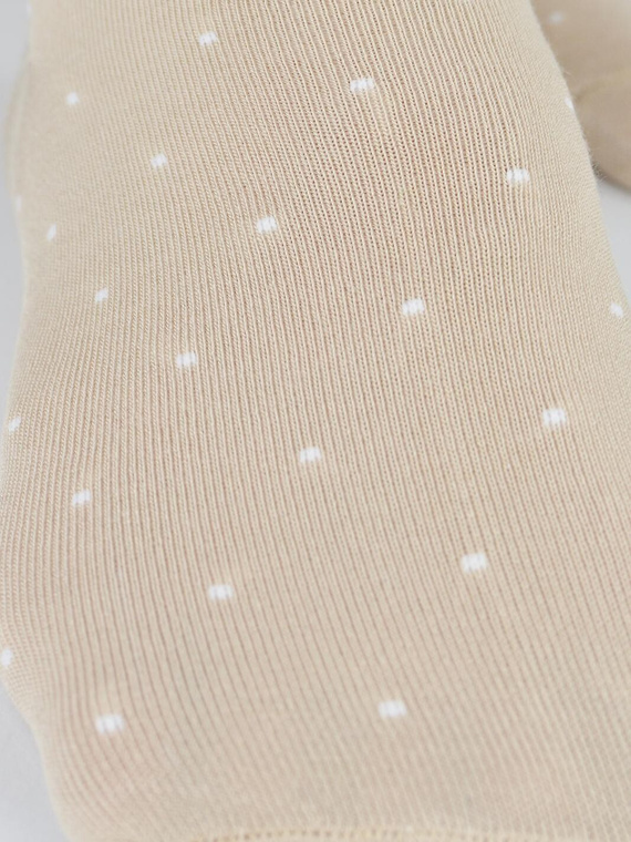 Női titokzokni Noviti ST077 – modal, pöttyös, lapos varrás beige