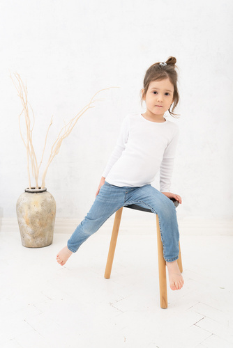 Tosia T-shirt lányoknak, hosszú ujjú olasz divat - fehér