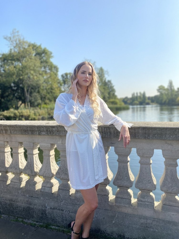 411 Jeanne Női rövid Forex köntös - ekrü színű