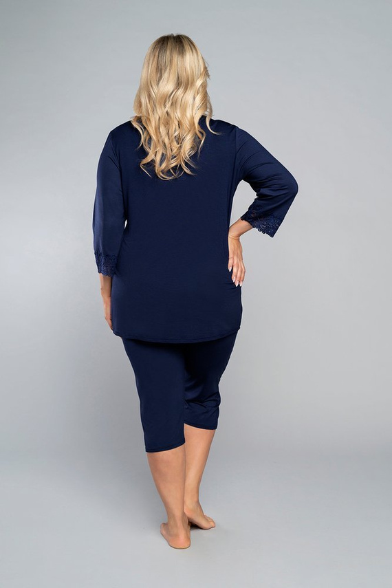 Izyda pizsama 3/4 ujjú, 3/4 nadrág olasz divat - tengerészkék