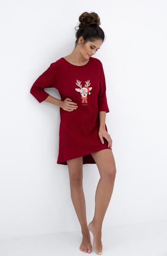 Elia Nightgown Sensis - 3/4 ujjú pamut női ing karácsonyi motívummal