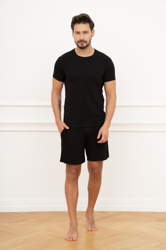 Ikar Férfi rövid ujjú póló Italian Fashion - fekete