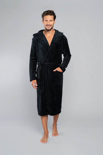 Mimas Férfi fürdőköpeny kapucnival olasz divat - grafit