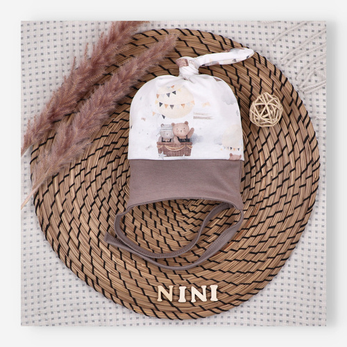 ABN-5547 Nini Happy Animals bébisapka organikus pamutból - biztonságos, környezetbarát, kényelmes