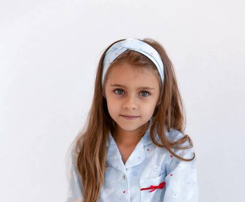 Fehér mackó Kids Sensis lány fejpánt - kék