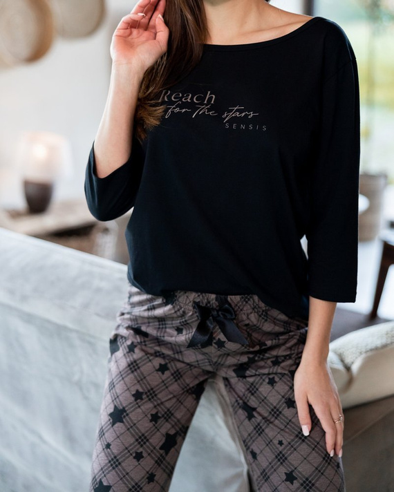 Sensis Reach For The Stars Női pizsama - fekete-barna