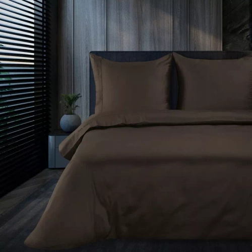 1G Elegáns szatén ágynemű Eva Minge Eurofirany barna | makroszatén 100% pamut