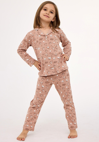 972/195 973/195 Smile 4 Cornette Kids Lány pizsama - pamut, kekszes mintás