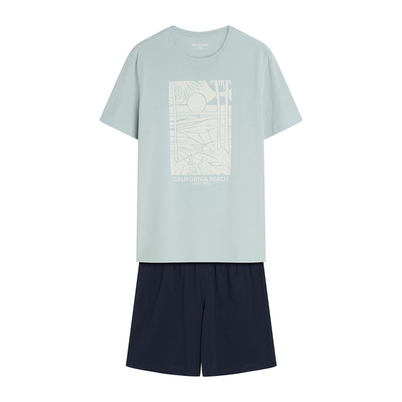 44503 Brook Henderson férfi pizsama 100% pamut, rövid ujjú, short