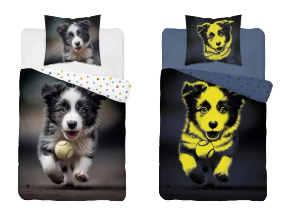 5410 A Szczeniak Pościel bawełniana świecąca w ciemności Detexpol