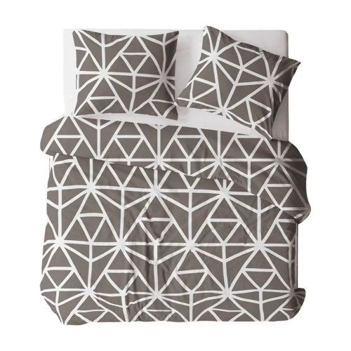 376N Bielawa KARO kéreg ágynemű sötétszürke | 100% pamut, gombok, súly 140 g/m²